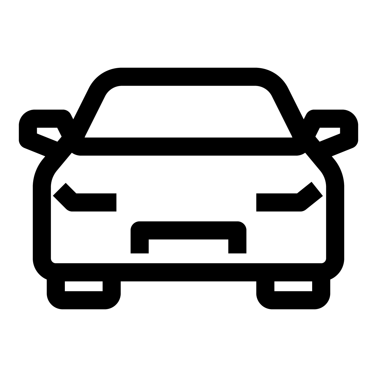 Simple line graphic of a car.