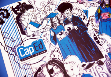 A CapEd doodle folder with blank space that can be colored in.