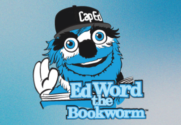 CapEd's childhood literacy and bilingual reading ambassador Ed Word the Bookworm.