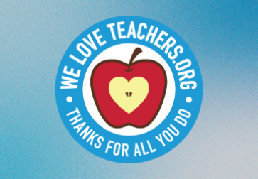 WeLoveTeachers.org logo, an apple with a heart within it.