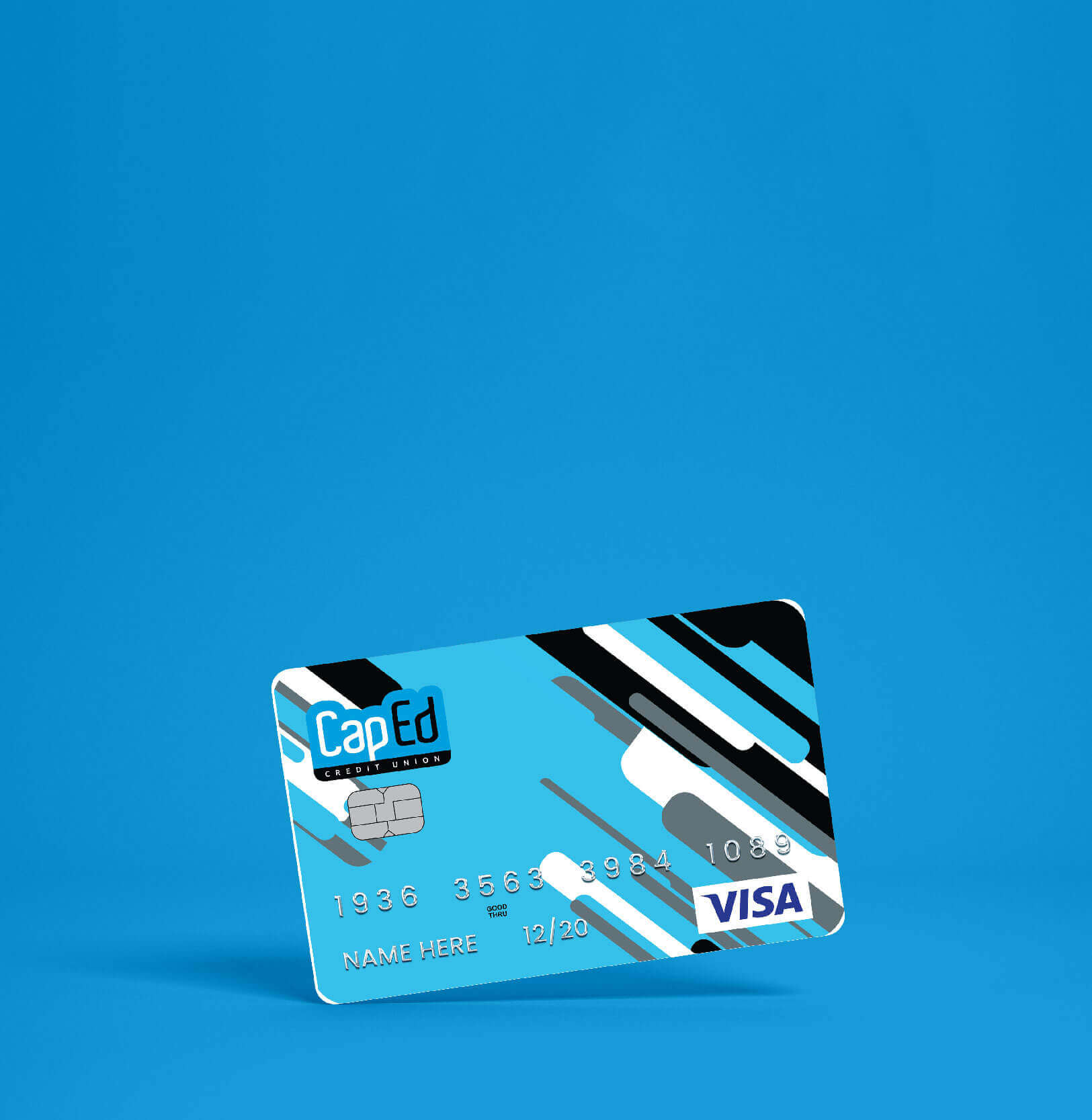 A stylistic picture of a sample CapEd Credit Card.