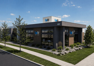 A rendering of the exterior of the Ten Mile location for CapEd Credit Union.